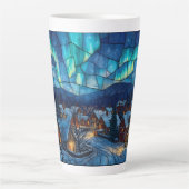 Buntglas-Winterdorf Milchtasse (Vorderseite)