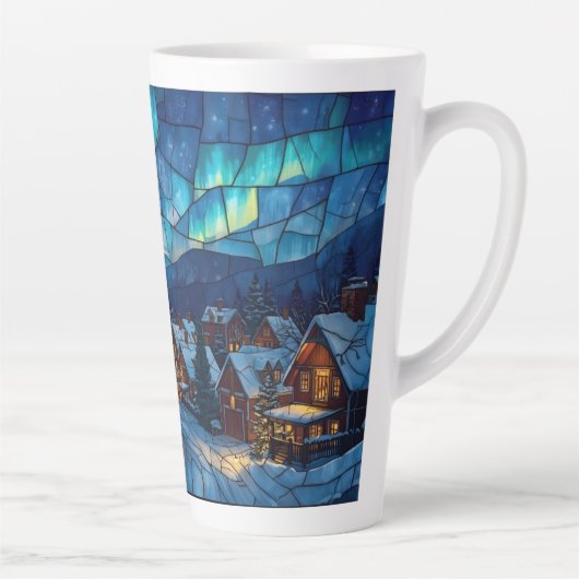 Buntglas-Winterdorf Milchtasse (Rechts)
