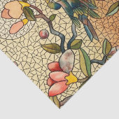 Buntglasartvogel auf einem blühenden Baum Seidenpapier (Ausschnitt)