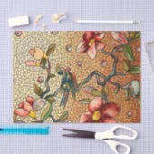 Buntglasartvogel auf einem blühenden Baum Seidenpapier (Handwerk)