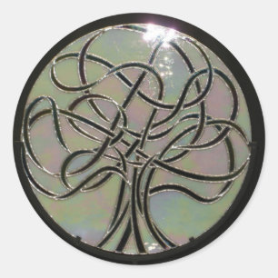 Buntglasaufkleber (Lifes Lichter) Runder Aufkleber