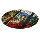 Buntglasblick mit Damensitzen Schneidebrett (Ecke)