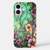 Buntglasblumen Türkis Case-Mate iPhone Hülle (Rückseite)