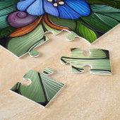 Buntglasdesign des Kolibris Puzzle (Seite)