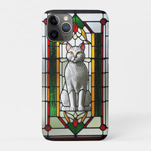 Buntglasdesign mit Katze Case-Mate iPhone Hülle