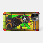 Buntglasdesign mit Katze Case-Mate iPhone Hülle (Rückseite (Horizontal))