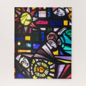 Buntglasdetails Puzzle (Vertikal)