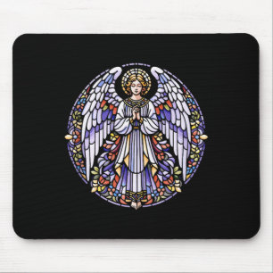 Buntglasengel Christentum Kunst Portrait Religio Mousepad