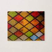 Buntglasfenster-Diamantmuster  Puzzle (Horizontal)