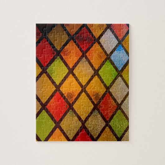 Buntglasfenster-Diamantmuster  Puzzle (Vertikal)