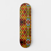 Buntglasfenster-Diamantmuster  Skateboard (Vorderseite)