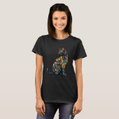 Buntglasfenster-Katzenkunst T-Shirt (Vorne ganz)