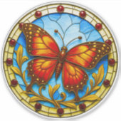 Buntglasfenster Schmetterling Aufkleber (Vorderseite)
