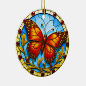 Buntglasfenster Schmetterling Keramik Ornament (Rechts)