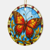 Buntglasfenster Schmetterling Keramik Ornament (Links)