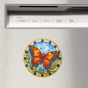Buntglasfenster Schmetterling Magnet