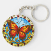 Buntglasfenster Schmetterling Schlüsselanhänger (Rückseite)