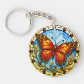 Buntglasfenster Schmetterling Schlüsselanhänger (Vorderseite)