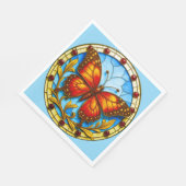 Buntglasfenster Schmetterling Serviette (Ecke)