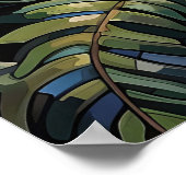 Buntglasfenster tiefer Wald Farn, Waldlandschaft Poster (Ecke)