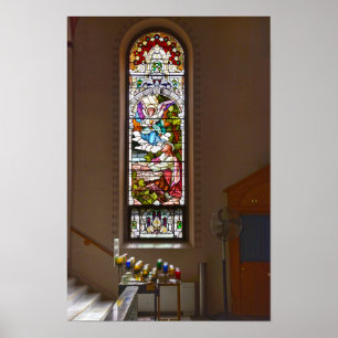 Buntglasfenster von St. Fidelis, Victoria, Kansas Poster