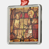 Buntglasfenster, welches die Ankündigung, G Silbernes Ornament (Links)