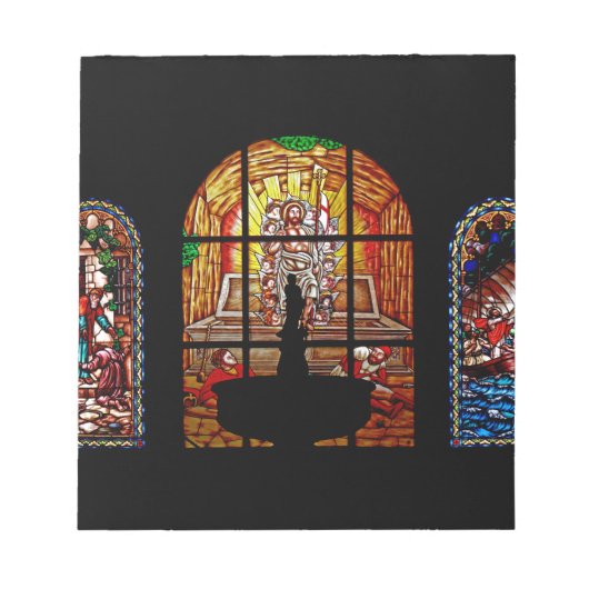 Buntglasjesus Notizblock (Vorderseite)