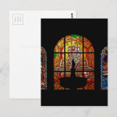 Buntglasjesus Postkarte (Vorne/Hinten)