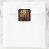 Buntglasjesus Quadratischer Aufkleber (Tasche)