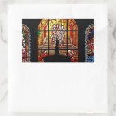 Buntglasjesus Rechteckiger Aufkleber (Tasche)