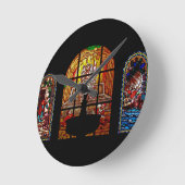 Buntglasjesus Runde Wanduhr (Winkel)