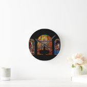 Buntglasjesus Runde Wanduhr (Zuhause)