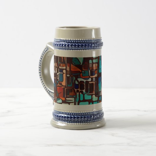 Buntglasmosaik abstrakt bierglas (Vorderseite Links)