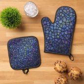 Buntglasmosaik Ofenhandschuh & Topflappen-Set (Oben Unten)