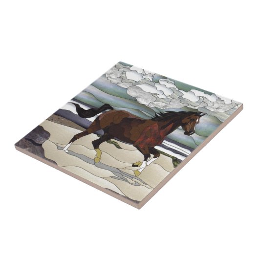 Buntglaspferd Fliese (Seite)