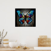 Buntglasschmetterling, farbiges Poster, fasziniere Poster (Küche)