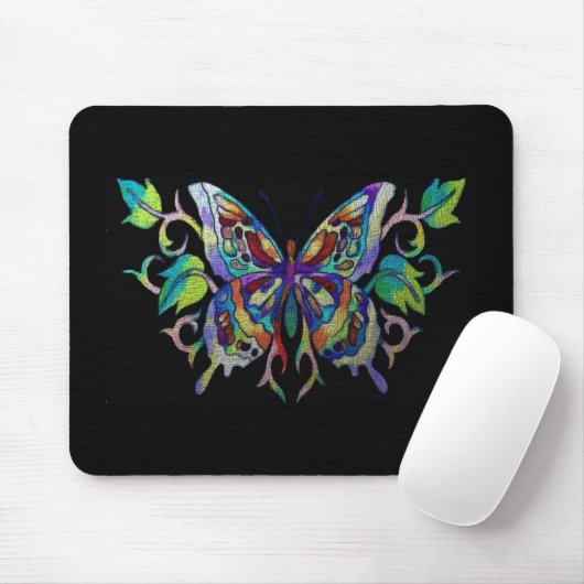 Buntglasschmetterling Mousepad (Mit Mouse)