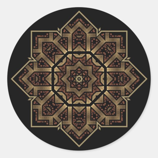 Buntglasstar Runder Aufkleber (Vorderseite)