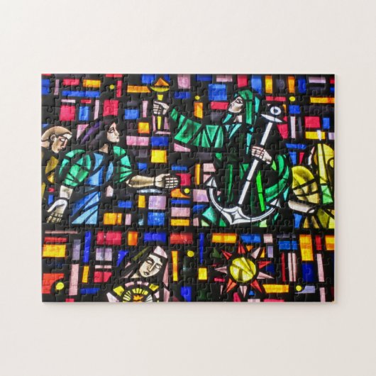 Buntglasszene Puzzle (Horizontal)