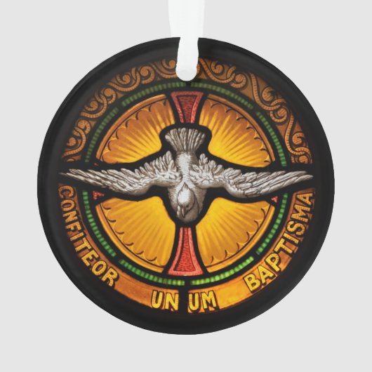 Buntglastaube Ornament (Rückseite)