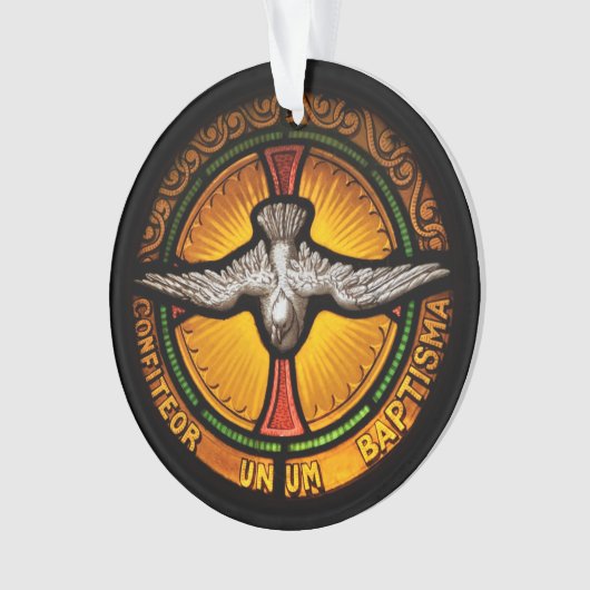 Buntglastaube Ornament (Vorderseite)