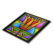 Buntglastulpe-/-lotosentwurf Fliese (Seite)