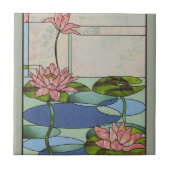 Buntglaswasserlilien Fliese (Vorderseite)