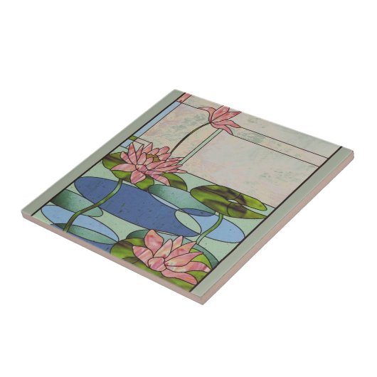 Buntglaswasserlilien Fliese (Seite)