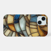 Buntglaswellen iPhone 15 Hülle (Rückseite (Horizontal))