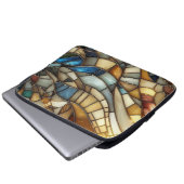 Buntglaswellen Laptopschutzhülle (Vorne Knopf)
