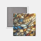 Buntglaswellen Magnet (Vorderseite/Rückseite)