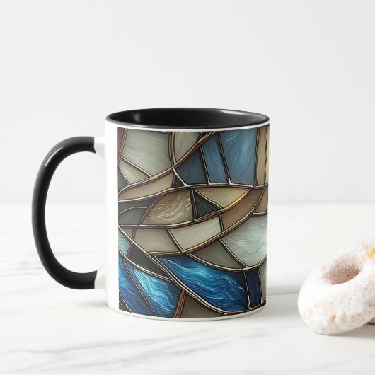Buntglaswellen Tasse (Mit Donut)