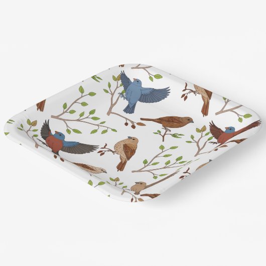 Bunting-Birds-Haus Pappteller (Gewinkelt)