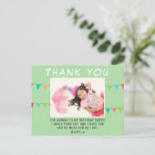 Bunting Flag Birthday Foto Vielen Dank Postkarte (Stehend Vorderseite)